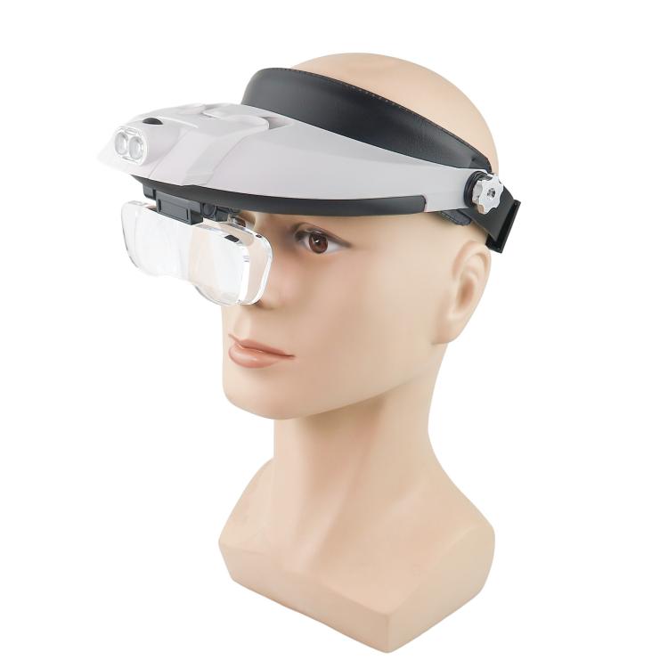 81001-G Dual LED Light Elderly Reading Head-Mounted Magnifying Glass With Replaceable Lenses For Repairing Presbyopic Glasses - Glasses Style by buy2fix | Online Shopping UK | buy2fix