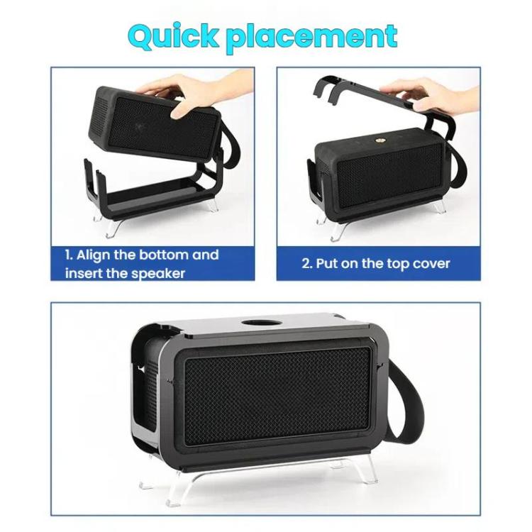 For Marshall Middleton Speaker Stand Acrylic Retro TV Cabinet Design Desktop Organizer Display Shelf(Black) - Speaker Bracket by buy2fix | Online Shopping UK | buy2fix