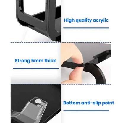 For Marshall Middleton Speaker Stand Acrylic Retro TV Cabinet Design Desktop Organizer Display Shelf(Black) - Speaker Bracket by buy2fix | Online Shopping UK | buy2fix