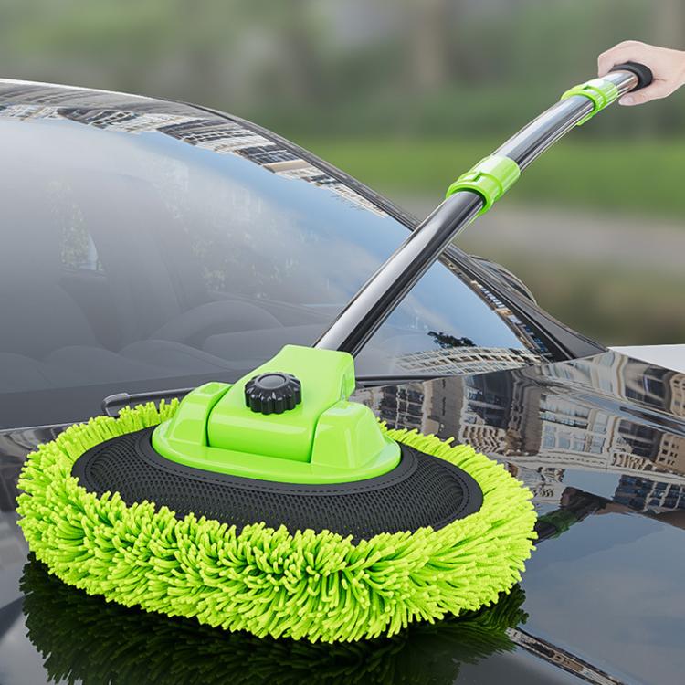 SUITU LS-444 Three-section Curved Car Wash Brush Chenille Car Wash Mop(Black Green) - Car washing supplies by SUITU | Online Shopping UK | buy2fix