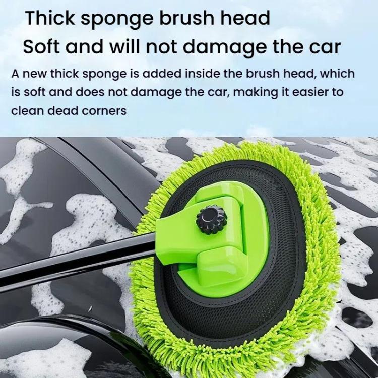 SUITU LS-444 Three-section Curved Car Wash Brush Chenille Car Wash Mop(Black Green) - Car washing supplies by SUITU | Online Shopping UK | buy2fix