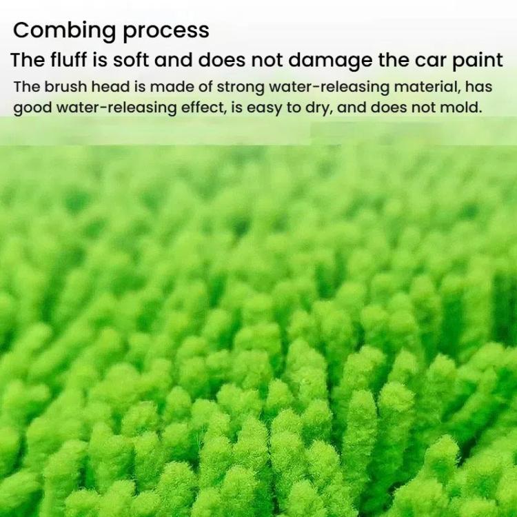 SUITU LS-444 Three-section Curved Car Wash Brush Chenille Car Wash Mop(Black Green) - Car washing supplies by SUITU | Online Shopping UK | buy2fix