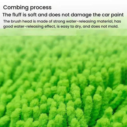 SUITU LS-444 Three-section Curved Car Wash Brush Chenille Car Wash Mop(Black Green) - Car washing supplies by SUITU | Online Shopping UK | buy2fix