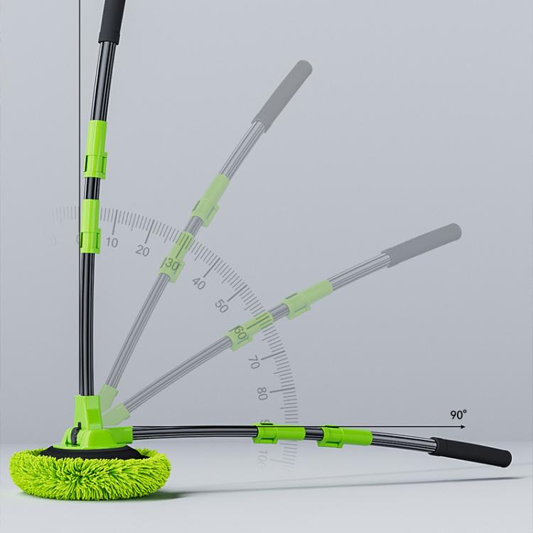 SUITU LS-444 Three-section Curved Car Wash Brush Chenille Car Wash Mop(Black Green) - Car washing supplies by SUITU | Online Shopping UK | buy2fix