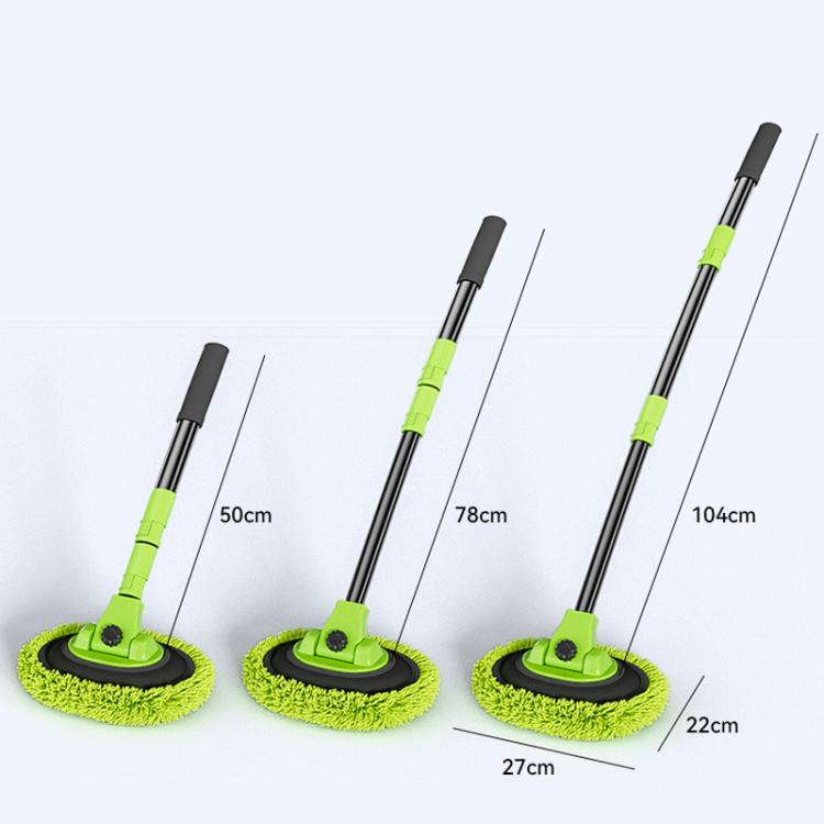 SUITU LS-444 Three-section Curved Car Wash Brush Chenille Car Wash Mop(Black Green) - Car washing supplies by SUITU | Online Shopping UK | buy2fix