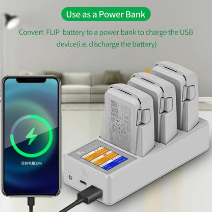 For DJI Flip Drone YX 3-Channel Battery Charger with Color LCD Screen Smart Charging Hub - Charger by YX | Online Shopping UK | buy2fix