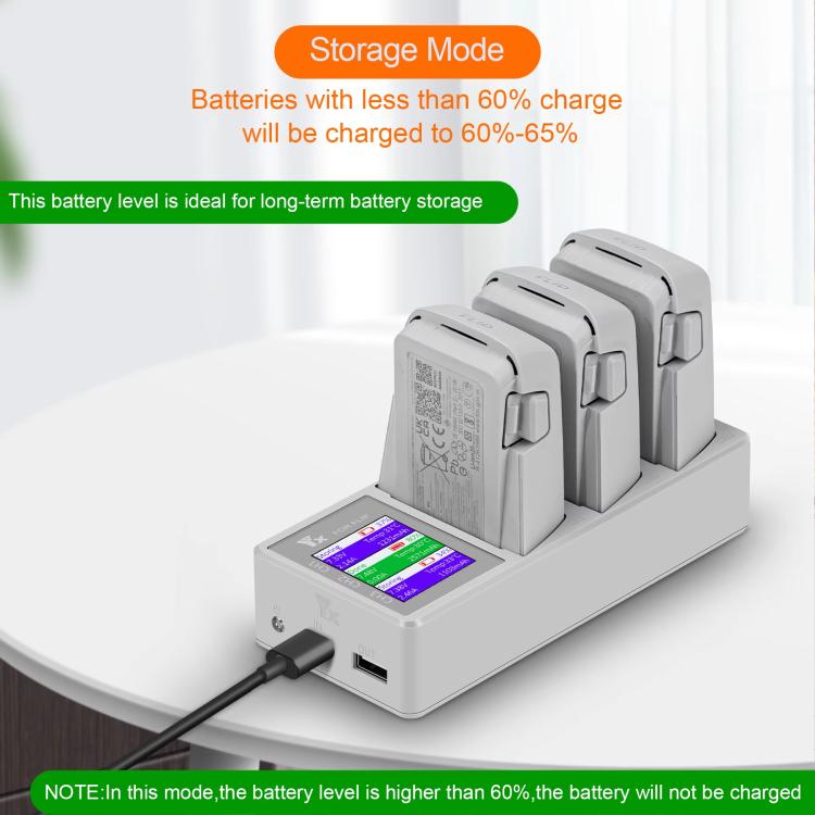 For DJI Flip Drone YX 3-Channel Battery Charger with Color LCD Screen Smart Charging Hub - Charger by YX | Online Shopping UK | buy2fix