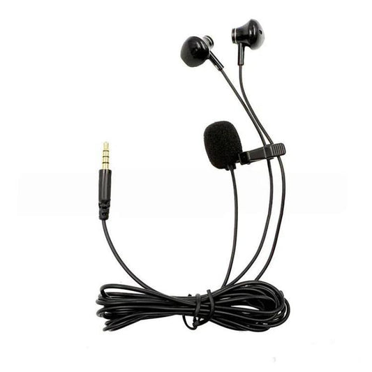3.5mm TRRS Lapel Microphone With Earphone Stereo Live Monitoring Headphones 1.2m - Microphone by buy2fix | Online Shopping UK | buy2fix