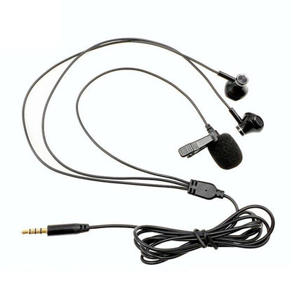 3.5mm TRRS Lapel Microphone With Earphone Stereo Live Monitoring Headphones 1.2m - Microphone by buy2fix | Online Shopping UK | buy2fix