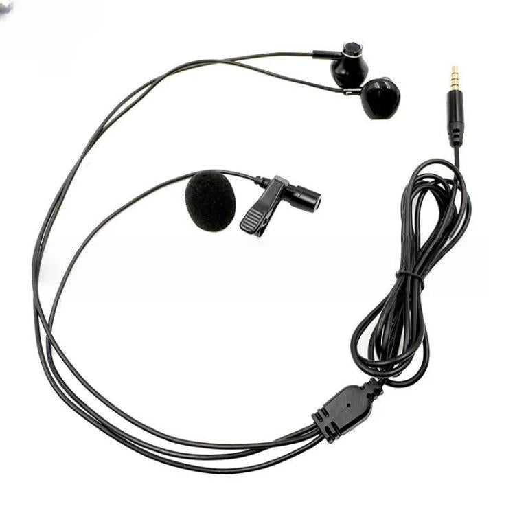 3.5mm TRRS Lapel Microphone With Earphone Stereo Live Monitoring Headphones 1.2m - Microphone by buy2fix | Online Shopping UK | buy2fix