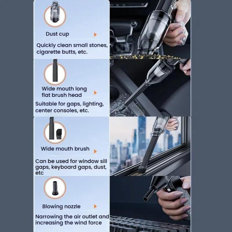 SUITU ST-8113 Outdoor Turbine Fan Home Lithium-ion Dust Blower Handheld Hair Dryer, Style: Blower+Vacuum Cleaner Gray - Electric Fans by SUITU | Online Shopping UK | buy2fix