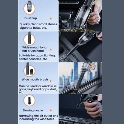 SUITU ST-8113 Outdoor Turbine Fan Home Lithium-ion Dust Blower Handheld Hair Dryer, Style: Blower+Vacuum Cleaner Gray - Electric Fans by SUITU | Online Shopping UK | buy2fix