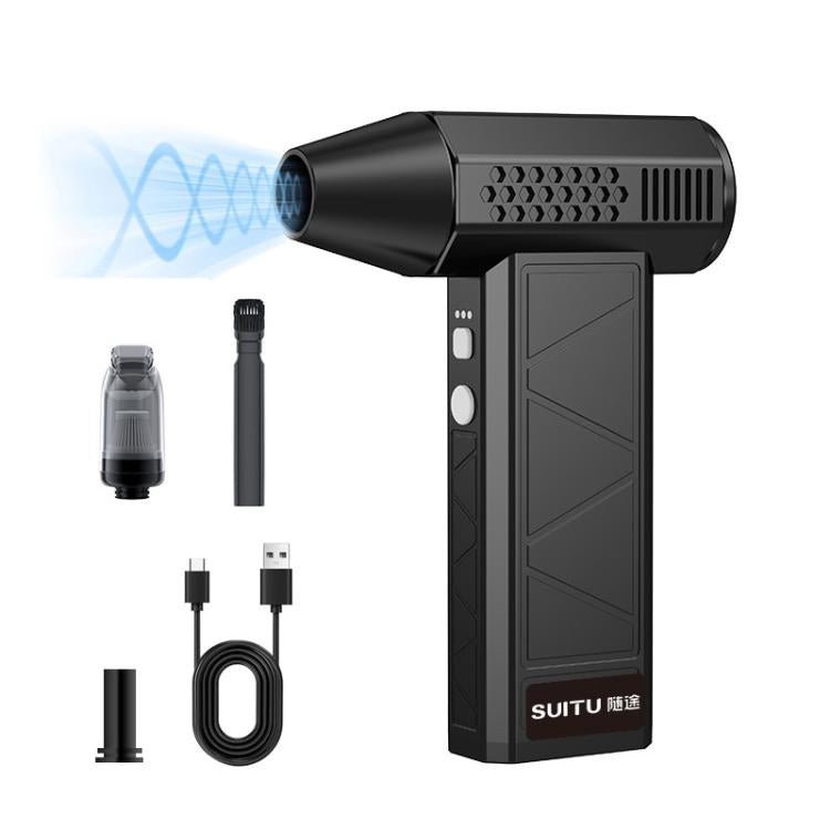 SUITU ST-8113 Outdoor Turbine Fan Home Lithium-ion Dust Blower Handheld Hair Dryer, Style: Blower+Vacuum Cleaner Black - Electric Fans by SUITU | Online Shopping UK | buy2fix