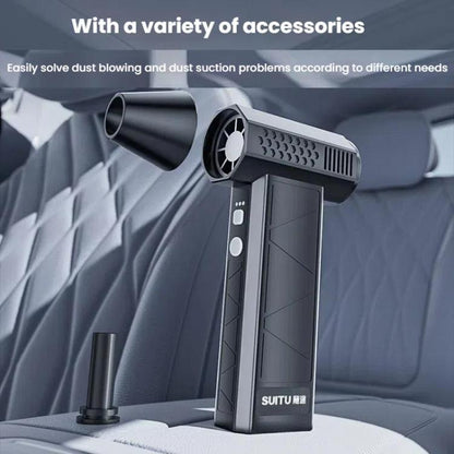 SUITU ST-8113 Outdoor Turbine Fan Home Lithium-ion Dust Blower Handheld Hair Dryer, Style: Blower+Vacuum Cleaner Black - Electric Fans by SUITU | Online Shopping UK | buy2fix