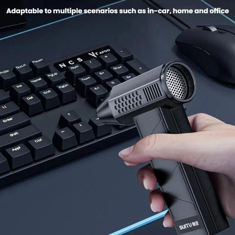 SUITU ST-8113 Outdoor Turbine Fan Home Lithium-ion Dust Blower Handheld Hair Dryer, Style: Blower Black - Electric Fans by SUITU | Online Shopping UK | buy2fix