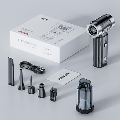 SUITU ST-6686Pro Car Vacuum Cleaner Turbine Fan High Power Strong Blower Dust Remover(Black Silver) - Vacuum Cleaner by SUITU | Online Shopping UK | buy2fix