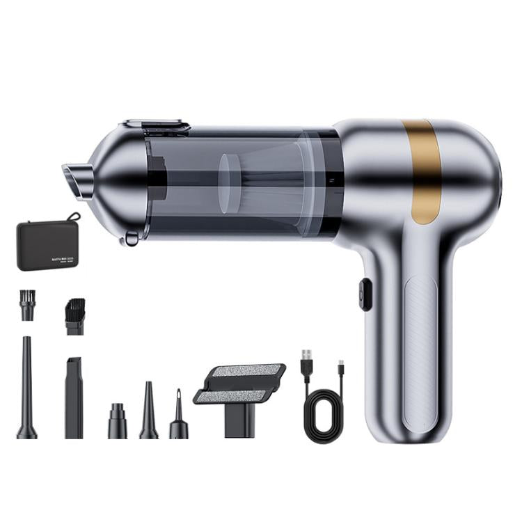 SUITU ST-6665 Pro Car Wireless Vacuum Cleaner High Power Portable Mini Handheld Blower Vacuum Cleaner, Color: With Bag Silver Gold - Vacuum Cleaner by SUITU | Online Shopping UK | buy2fix