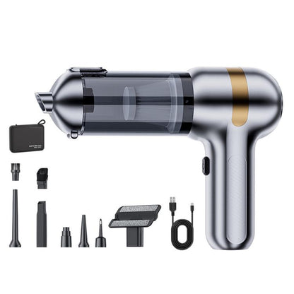 SUITU ST-6665 Pro Car Wireless Vacuum Cleaner High Power Portable Mini Handheld Blower Vacuum Cleaner, Color: With Bag Silver Gold - Vacuum Cleaner by SUITU | Online Shopping UK | buy2fix