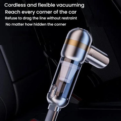 SUITU ST-6665 Pro Car Wireless Vacuum Cleaner High Power Portable Mini Handheld Blower Vacuum Cleaner, Color: With Bag Silver Gold - Vacuum Cleaner by SUITU | Online Shopping UK | buy2fix
