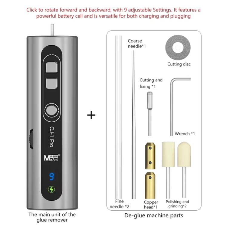 MaAnt CJ-1Pro Electric Glue Remover Cutting Grinding Machine Phone Repair Screen Glue Removal Stick - Dust Remove Tool by MaAnt | Online Shopping UK | buy2fix