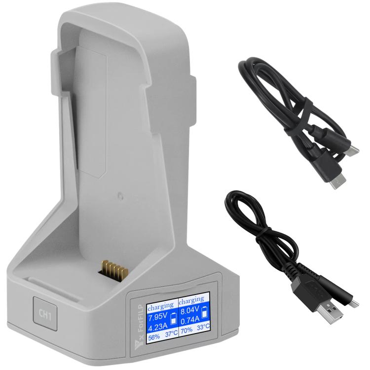 For DJI Flip YX Dual-Slot Vertical Bttery Charger Charging Station With Color Screen - Other by YX | Online Shopping UK | buy2fix