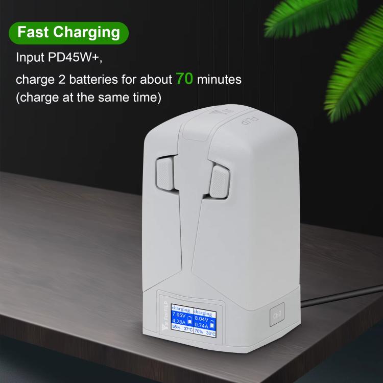 For DJI Flip YX Dual-Slot Vertical Bttery Charger Charging Station With Color Screen - Other by YX | Online Shopping UK | buy2fix