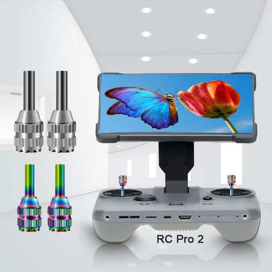 For DJI Mavic 4 Pro / RC Pro 2 Remote Controller Joystick Stainless Steel Thumb Rocker Silver+Colorful - Others by buy2fix | Online Shopping UK | buy2fix
