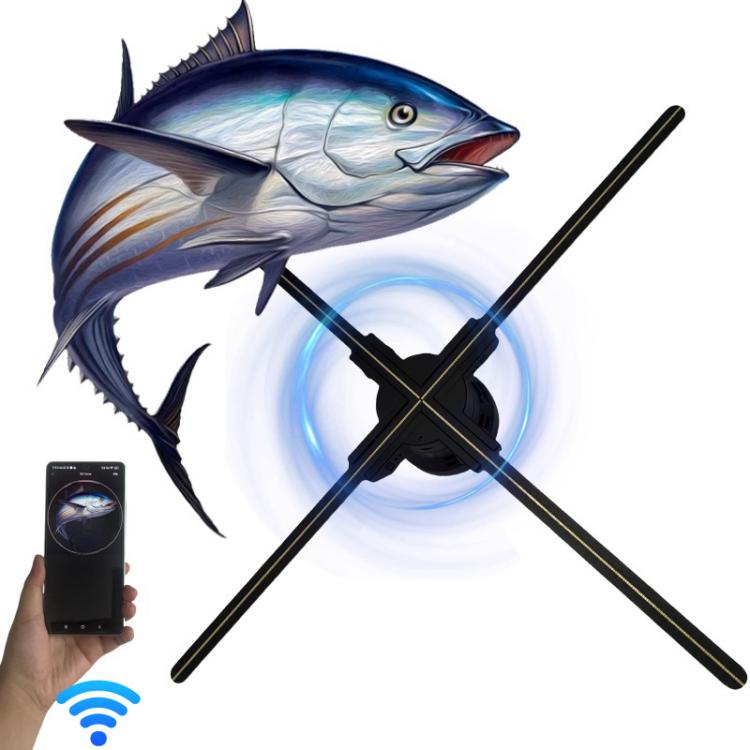 60cm 3D Holographic Fan with 1600x720 Resolution & 720 LEDs  WiFi/APP DIY Content Control(UK Plug) - 15 inch Above by buy2fix | Online Shopping UK | buy2fix
