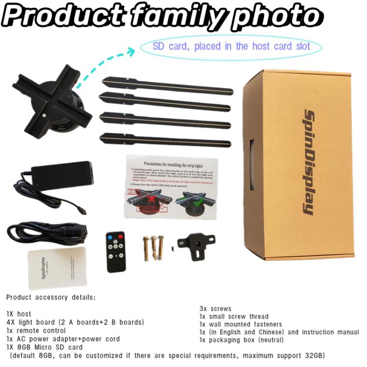 60cm 3D Holographic Fan with 1600x720 Resolution & 720 LEDs  WiFi/APP DIY Content Control(EU Plug) - 15 inch Above by buy2fix | Online Shopping UK | buy2fix