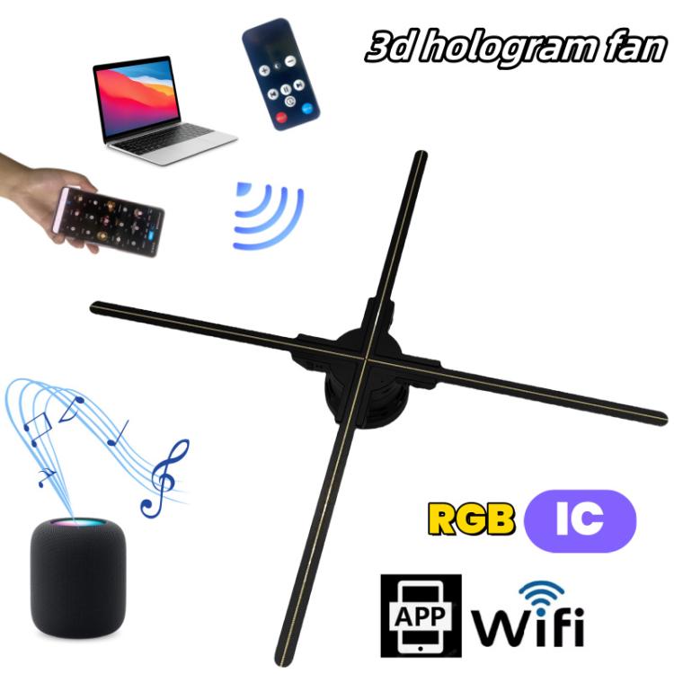 60cm 3D Holographic Fan with 1600x720 Resolution & 720 LEDs  WiFi/APP DIY Content Control(AU Plug) - 15 inch Above by buy2fix | Online Shopping UK | buy2fix