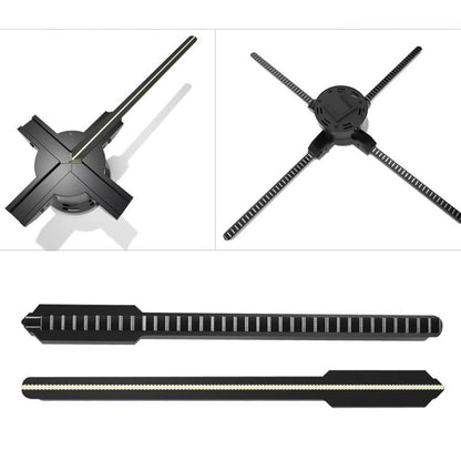 60cm 3D Holographic Fan with 1600x720 Resolution & 720 LEDs  WiFi/APP DIY Content Control(UK Plug) - 15 inch Above by buy2fix | Online Shopping UK | buy2fix