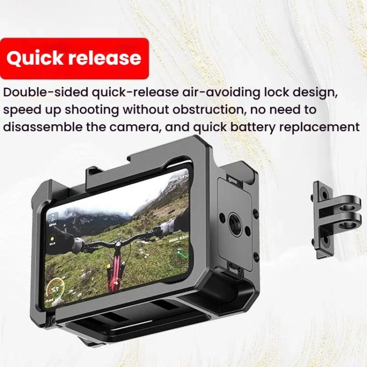 For DJL Action 4 / 3 HEPAIL C-AC4 Metal Rabbit Cage Anti-fall Heat Dissipation Protection Frame - Protection Frame by HEPAIL | Online Shopping UK | buy2fix