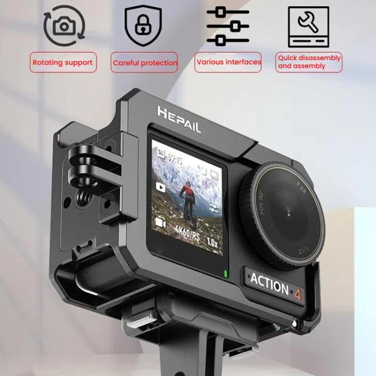 For DJL Action 4 / 3 HEPAIL C-AC4 Metal Rabbit Cage Anti-fall Heat Dissipation Protection Frame - Protection Frame by HEPAIL | Online Shopping UK | buy2fix