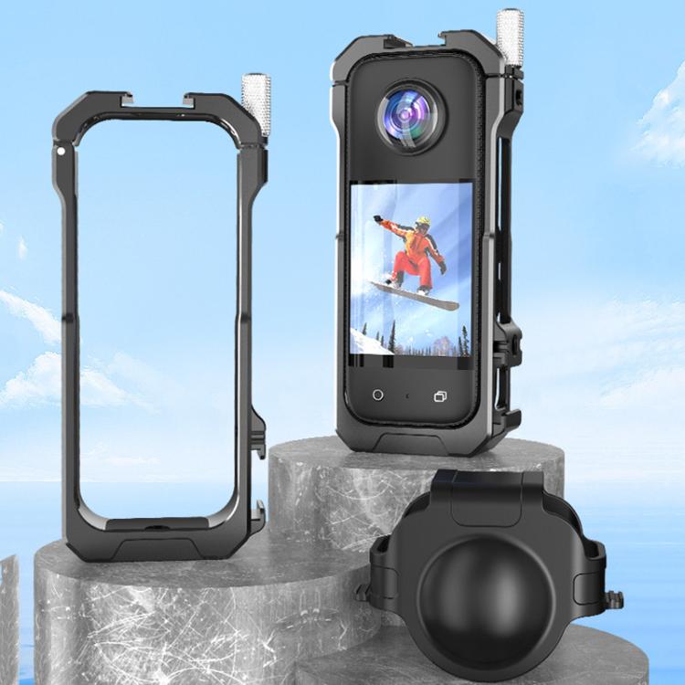 For Insta360 X3 HEPAIL AC62 Metal Rabbit Cage Magnetic Suction Horizontal Vertical Protective Frame - Mount & Holder by HEPAIL | Online Shopping UK | buy2fix