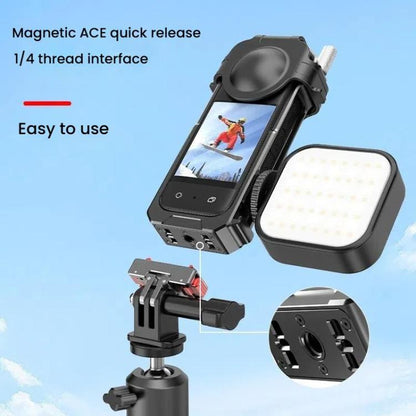 For Insta360 X3 HEPAIL AC62 Metal Rabbit Cage Magnetic Suction Horizontal Vertical Protective Frame - Mount & Holder by HEPAIL | Online Shopping UK | buy2fix