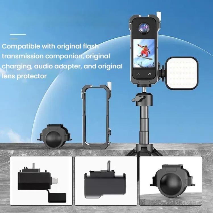 For Insta360 X3 HEPAIL AC62 Metal Rabbit Cage Magnetic Suction Horizontal Vertical Protective Frame - Mount & Holder by HEPAIL | Online Shopping UK | buy2fix