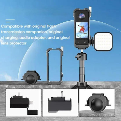 For Insta360 X3 HEPAIL AC62 Metal Rabbit Cage Magnetic Suction Horizontal Vertical Protective Frame - Mount & Holder by HEPAIL | Online Shopping UK | buy2fix