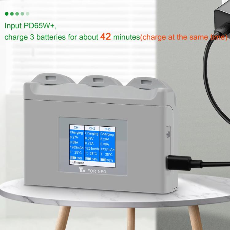 For DJI Neo Battery Charger YX 3-way Color Screen Charger Hub Charging Station - Other by YX | Online Shopping UK | buy2fix