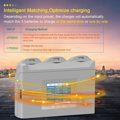For DJI Neo Battery Charger YX 3-way Color Screen Charger Hub Charging Station - Other by YX | Online Shopping UK | buy2fix