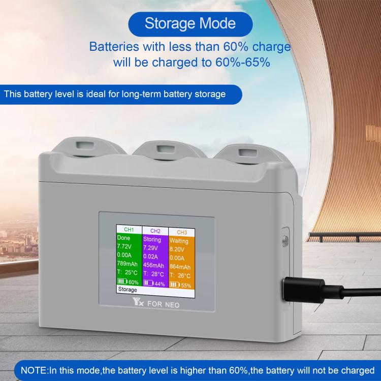 For DJI Neo Battery Charger YX 3-way Color Screen Charger Hub Charging Station - Other by YX | Online Shopping UK | buy2fix