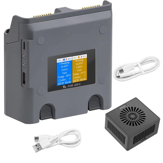 For DJI Air 3/Air 3S YX 2-Way Battery Charger Charging Butler With Color Screen Drone Accessories - Other by YX | Online Shopping UK | buy2fix