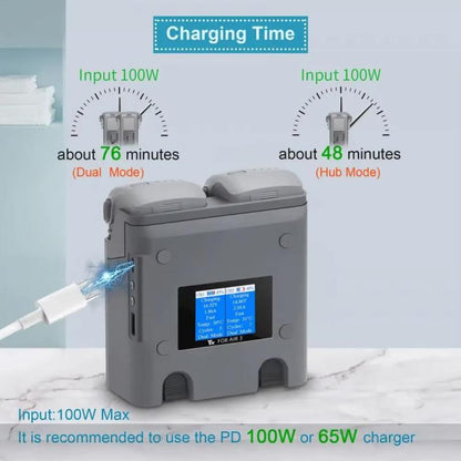 For DJI Air 3/Air 3S YX 2-Way Battery Charger Charging Butler With Color Screen Drone Accessories - Other by YX | Online Shopping UK | buy2fix