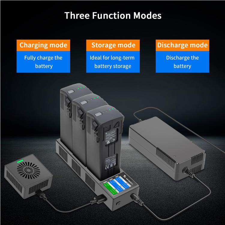 For DJI Mavic 3 YX Battery Charger Discharger Hub 3-in-1 Smart Charging Station With Color Screen AU Plug - Charger by YX | Online Shopping UK | buy2fix