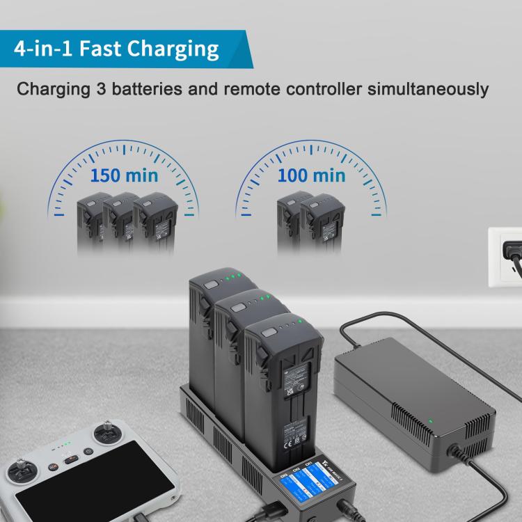 For DJI Mavic 3 YX Battery Charger Discharger Hub 3-in-1 Smart Charging Station With Color Screen AU Plug - Charger by YX | Online Shopping UK | buy2fix