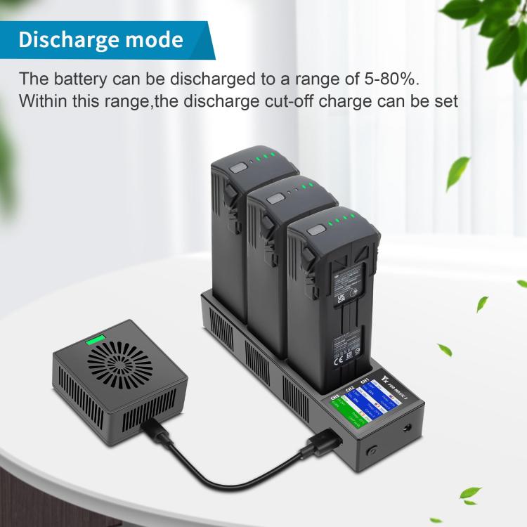 For DJI Mavic 3 YX Battery Charger Discharger Hub 3-in-1 Smart Charging Station With Color Screen US Plug - Charger by YX | Online Shopping UK | buy2fix