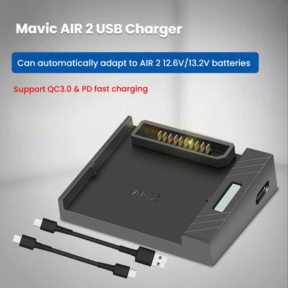For DJI Air 2/Air 2S Battery Charger with QC3.0 & PD Fast Charge Auto-Smart Compatible Charging - Other by YX | Online Shopping UK | buy2fix