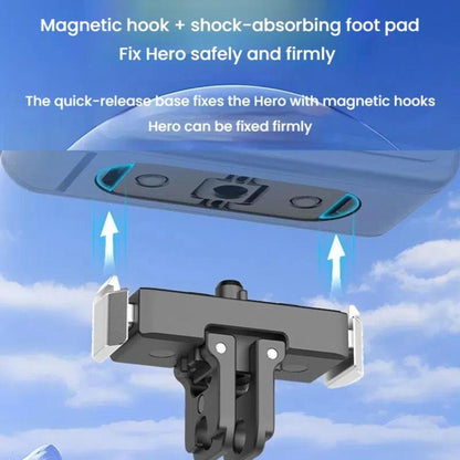 For GoPro HERO13 Black HEPAIL AC67 Magnetic Metal Quick Release Base - Holder by HEPAIL | Online Shopping UK | buy2fix