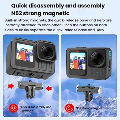 For GoPro HERO13 Black HEPAIL AC67 Magnetic Metal Quick Release Base - Holder by HEPAIL | Online Shopping UK | buy2fix