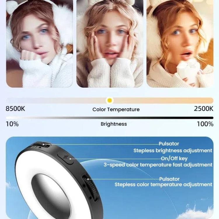 HEPAIL AC74 Magsafe Magnetic Smartphone Light Portable Handheld Selfie Light(Black) - Selfie Light by HEPAIL | Online Shopping UK | buy2fix