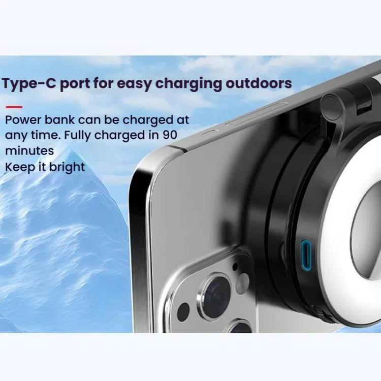 HEPAIL AC74 Magsafe Magnetic Smartphone Light Portable Handheld Selfie Light(Black) - Selfie Light by HEPAIL | Online Shopping UK | buy2fix